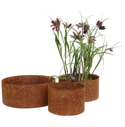 Kruka rund rost 3-set ELDgarden
