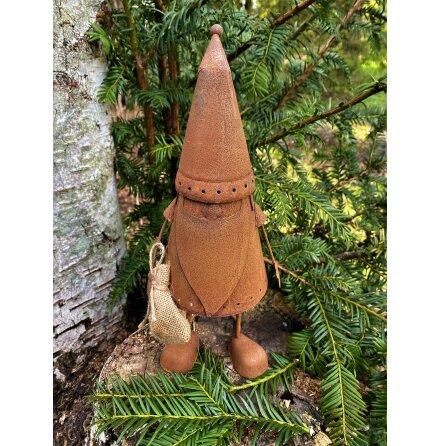 Rostig tomte med s�ck Lind decoration