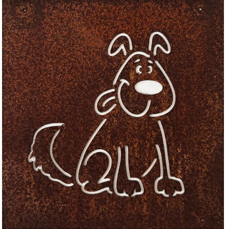 Skylt till armeringsj�rn Hund Lind Decoration