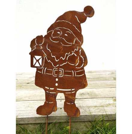 Stor tomte med lykta p� pinnar Lind decoration