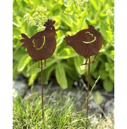 Tupp och h�na blomstersticks Lind decoration 2 set