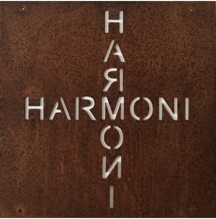 Skylt till armeringsj�rn Harmoni Lind Decoration