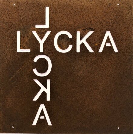 Skylt till armeringsj�rn Lycka Lind Decoration