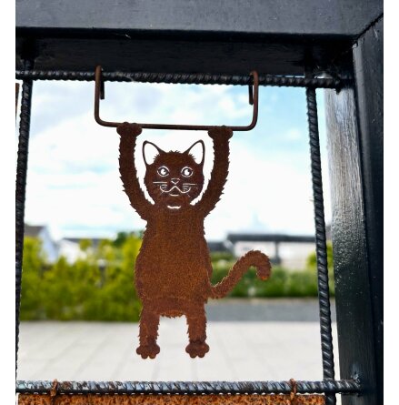 Skylt till armeringsj�rn Katt som gungar Lind Decoration